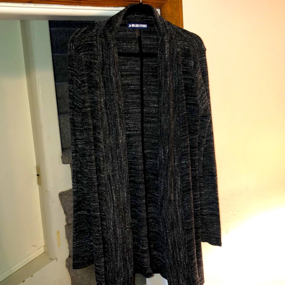New Condition- Ink Love and Peace Lightweight Duster Cardigan